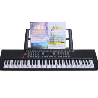 智能跟彈燈光61鍵兒童鋼琴 電子琴玩具 初學鋼琴 成人電子琴, 黑，粉紅色, 1個