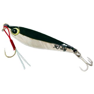 SAME 莎美 大肚魚鐵板附鉤 60g, 黑背白夜光, 1個