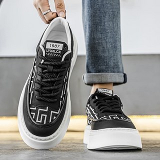 帆布鞋男 2025新款運動百搭潮流時尚板鞋 厚底防滑休閒鞋