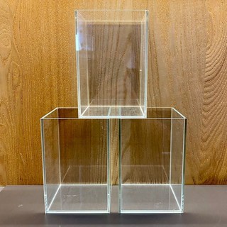 超白缸鬥魚缸 角蛙缸 超白玻璃魚缸 小型生態缸 魚缸 拍照缸 12*12*18, 1個