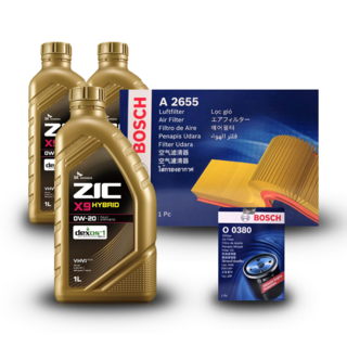 더 뉴 셀토스 (SP2) 1.6터보 가솔린 엔진오일세트 ZIC X9 HYBRID 0W20, 지크X9 0W20 엔진오일세트