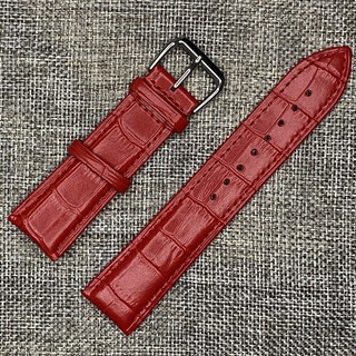 真皮錶帶 14-24 毫米 耐用扣帶, 紅,16mm, 1個