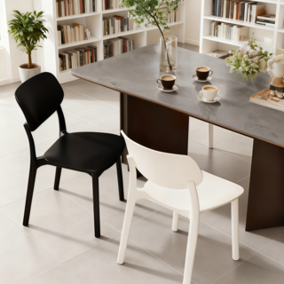 식탁의자 4개 카페의자 등받이 편한식탁의자 4P, 흰색