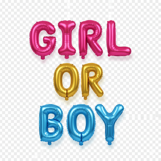 性別揭曉連體鋁膜氣球 (男孩/女孩), 鋁膜氣球-BOY or GIRL