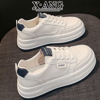 頭層牛皮厚底小白鞋女款板鞋2025新款秋季鞋子女百搭休閒運動單鞋