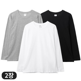아소트 [1+1] 순면 100% 남녀공용 이너웨어 30수 라운드 긴팔 티셔츠