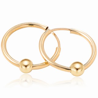 에바주얼리 14k Gold Filled 링귀걸이 14k Gold Filled 파이프 골드 금 볼 볼드 링 귀걸이 빅 링귀걸이