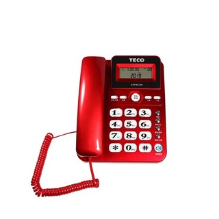 TECO XYFXC301 有線電話 來電顯示 記憶儲存 免持聽筒 時尚外觀, XYFXC301紅色