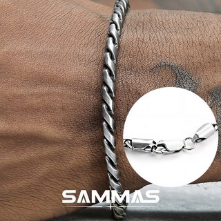 SAMMAS 龍脊手鍊 編織麻花復古鈦鋼手錬 高品質設計 穿搭配件 嘻哈男士手鍊