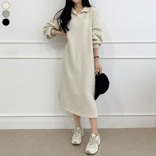 블레스유 여성 카라원피스 롱원피스 홈웨어 빅사이즈 원피스 임산부 롱 긴팔원피스