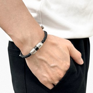 아나파 미세전류 실리콘 스트랩 건강팔찌, 블랙, 1개