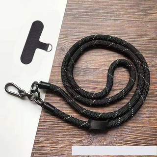 J.Y. 可側背手機掛繩 識別證掛繩, 黑色 (粗度約8mm), 1個