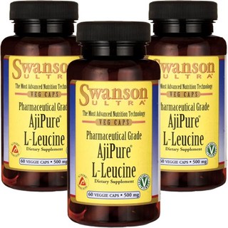 Swanson 斯旺森 優質AjiPure左旋白胺酸素食膠囊 500mg, 60顆, 3罐