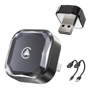 NICESUN 미니 무선 스마트 자동차 어댑터 애플 카플레이 안드로이드 오토 2 in 1 플러그 앤 플레이 M2, 다이아몬드 에디션