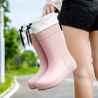 日系雨鞋 女款 中筒雨靴 防滑工作鞋 洗車防水膠鞋