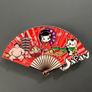 삿포로 마그넷 기념품 수집 마그넷 여행 관광 홋카이도, 일본 파노라마 부채 레진+자석