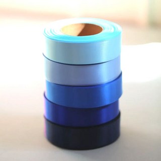 리본빌 클래식 양면 공단 리본 25mm 3마 포장 리본공예 DIY, 1개, 329 코발트블루