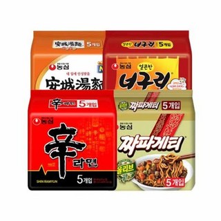 신라면+안성탕면+짜파+너구리 10봉씩 총 40봉, 40개