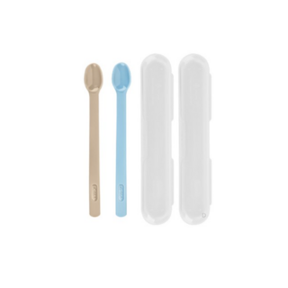 에디슨 실리콘 이유식 스푼 케이스 1단계 2종 세트, COLOR MIX (베이지+블루), 50세트