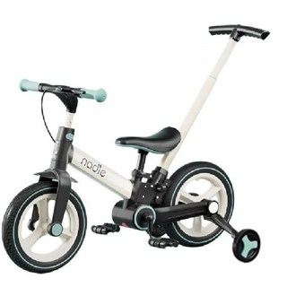 Nadle S900 四合一平衡腳踏車 (限量送護具) 後推腳踏車 平衡車 可折疊 學步車 滑步車 輔助輪, 12吋, 白藍色(聯繫客服送護具), 1個