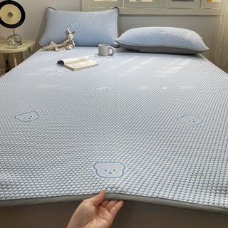 로젤라 여름 냉감패드 고정밴드 슈퍼싱글 매트리스 베개커버 세트 시원한 숙면, 푸른 색