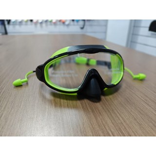 不漏水不勒眼兒童游泳眼鏡防嗆水防霧高清大框帶鼻罩兒童泳鏡, 1個, 如圖