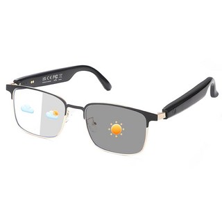 AI 번역 스마트 안경 160개 이상의 언어 지원 동시 통역/라이브 녹음/실시간 오디오 및 비디오 통화 여행 공부 비즈니스용 유니 디자인 번역기 197088, Gs06 일반 버전 스마트 안경-골드