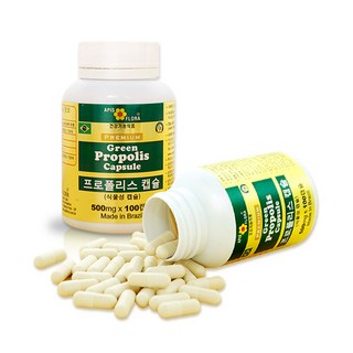 아피스플로라 브라질 그린 초록 프로폴리스 캡슐 100 아르티필린C+마스크팩, 1개, 100캡슐, 100정