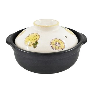 Vintage 。復古家。日本製 砂鍋 IH 直火 瓦斯爐 。柚子 陶瓷 陶鍋 土鍋 (6號)(1-2人)(特價), 1個, 19.6cm