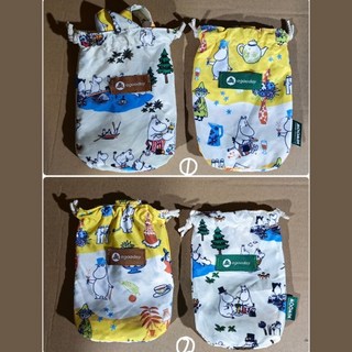 Moomin卡通印花手提抽繩杯套 可愛手提包 姆明亞美雙面袋