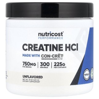 뉴트리코스트 크레아틴 무향 Creatine HCl 파우더 분말 가루 225g, Nutricost 뉴트리코스트 Creatine HCl, 1개