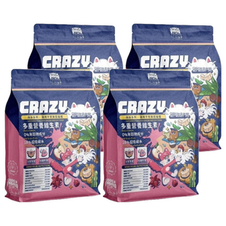 COUCH POTATO 沙發馬鈴薯 Crazy 嗨派系列 全齡貓無穀貓糧, 雞肉 + 干貝, 200g, 4袋