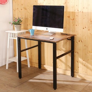 復古風80公分工作桌/電腦桌 環保低甲醛 附插座 穩重型 I-B-DE077ZH, 80公分空桌