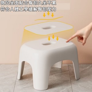 標題 可愛造型居家矮凳/洗澡椅凳 浴室防滑小矮凳 多功能兒童登高椅凳, 淺灰白, 1個