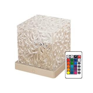 GE MARKET 水波紋燈 氣氛投影夜燈 房間裝飾燈, 方形-16色-插電版-贈遙控器