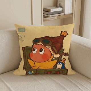 星星人可愛客廳沙發抱枕靠墊床頭腰靠含芯可拆洗, 1個, 方方星星出游雙面圖案50X50cm(枕套加枕芯）