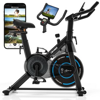 CHAOKE 스핀바이크 에어로바이크 ZWIFT 연동/초저소음 보증 가정용 다이어트 기구 간편한 조립 120분 연속 사용 원활한 저항 조절 피트니스 바이크 가족 모두 사용 가, 5년, 파랑, 520B