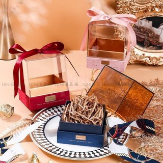 【開發票/統編】亞剋力透明禮盒空盒情人節禮物盒香水口紅送女友精緻伴手禮喜糖盒展示盒 收納盒 飾品盒 文創包裝 送禮首選389990, 小藍色+透明蓋,單禮盒:9*9*11cm, 1個