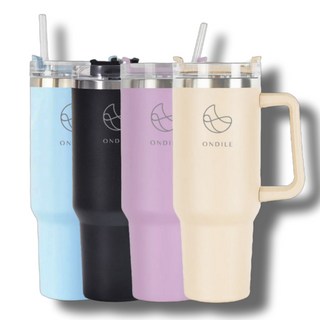 온딜레 1.2리터 대용량 스텐 텀블러 + 빨대 포함 이중 진공 보온 보냉 차량용 캠핑용, 1개, 1.2L, 스카이 블루