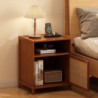 SeekFun 다용도 침대 협탁 겸 수납장 2단 서랍형 거실 침실 필수템, 1단, 원목색B
