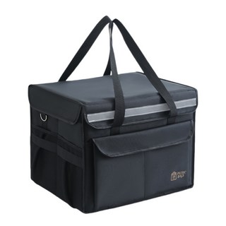 外賣保溫包車載儲物加厚整理箱大容量冰包便攜冷藏箱戶外送餐包, 1個, 黑色:62L:50*35*35