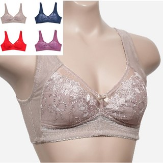 NAG 플라워 자수 레이스 여성 A컵 노와이어 보정브라 교정브라 편한브라 풀컵브라