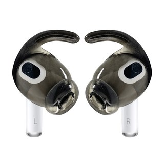 더조은셀러 에어팟 4 3 호환 샤크핀 커널형 라텍스 대중소 이어팁 2P, 에어팟4/3(공용)-다크클리어M, 1개