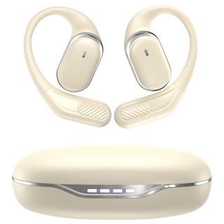 비파노 ACC ENC 노이즈캔슬링 HI-FI 오픈 귀걸이형 5.4 블루투스 이어폰, 아이보리, T6