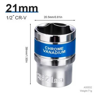 딥 임팩트 소켓 세트 드라이브 메트릭 렌치 소켓 공압 렌치 헤드 타이어 제거 도구 8-32mm 1/2 드라이브, 03 21mm