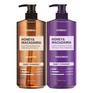 쿤달 네이처 샴푸+트리트먼트 1058ml 세트 베이비파우더, 1개