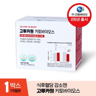 [본사] 식후혈당감소엔 고투카원 키토바이오스 키토올리고당 1개월, 1박스, 90정