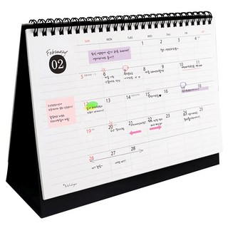 Iciel design Scheduler Desk Calendar 2025, 黑色, 1個