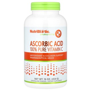 뉴트리바이오틱 Immunity Ascorbic Acid 100% Pure 비타민 Crystalline Powder 16 oz (454 g), 16 온스, 454g, 1개