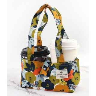 花布雙杯咖啡提袋, 1個